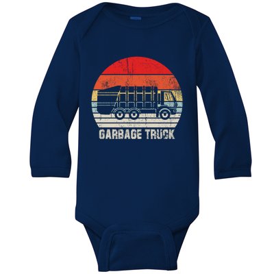 Garbage Truck Vintage Retro Baby Long Sleeve Bodysuit