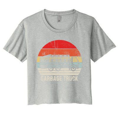 Garbage Truck Vintage Retro Women's Crop Top Tee