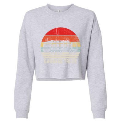 Garbage Truck Vintage Retro Cropped Pullover Crew