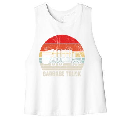 Garbage Truck Vintage Retro Women's Racerback Cropped Tank