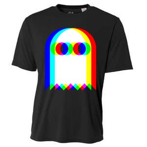 Ghost Trippy Vaporwave Halloween Techno Rave EDM Music Party Cooling Performance Crew T-Shirt