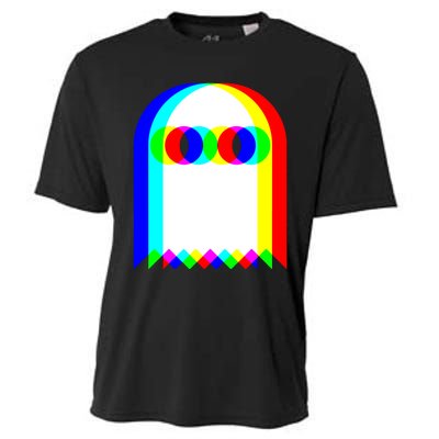 Ghost Trippy Vaporwave Halloween Techno Rave EDM Music Party Cooling Performance Crew T-Shirt