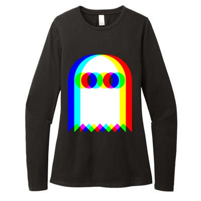 Ghost Trippy Vaporwave Halloween Techno Rave EDM Music Party Womens CVC Long Sleeve Shirt