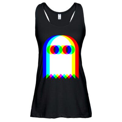 Ghost Trippy Vaporwave Halloween Techno Rave EDM Music Party Ladies Essential Flowy Tank