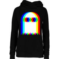 Ghost Trippy Vaporwave Halloween Techno Rave EDM Music Party Womens Funnel Neck Pullover Hood