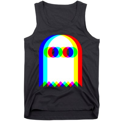 Ghost Trippy Vaporwave Halloween Techno Rave EDM Music Party Tank Top