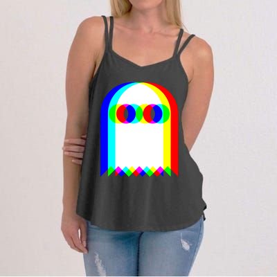 Ghost Trippy Vaporwave Halloween Techno Rave EDM Music Party Women's Strappy Tank