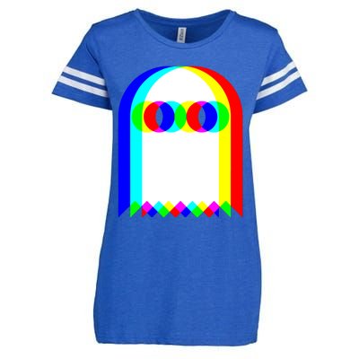 Ghost Trippy Vaporwave Halloween Techno Rave EDM Music Party Enza Ladies Jersey Football T-Shirt