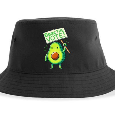 Guac The Vote Funny Avocado Voting Election Sustainable Bucket Hat