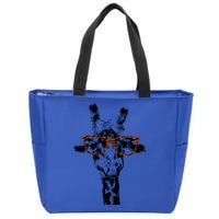 Giraffe Tee Vintage Animal Tiger Print Glasses Gift Zip Tote Bag