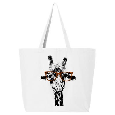 Giraffe Tee Vintage Animal Tiger Print Glasses Gift 25L Jumbo Tote