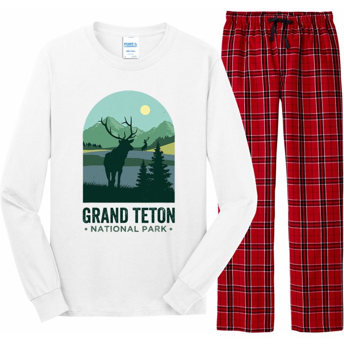 Grand Tetons Vintage Elks Grand Teton National Park Long Sleeve Pajama Set