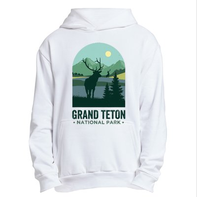 Grand Tetons Vintage Elks Grand Teton National Park Urban Pullover Hoodie