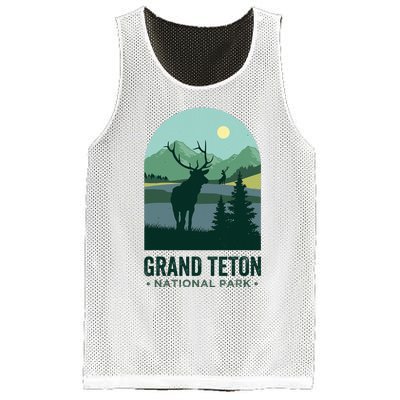 Grand Tetons Vintage Elks Grand Teton National Park Mesh Reversible Basketball Jersey Tank