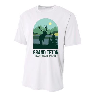 Grand Tetons Vintage Elks Grand Teton National Park Performance Sprint T-Shirt