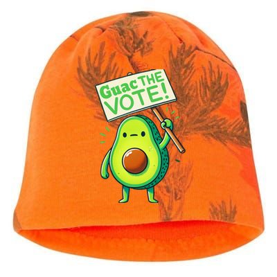 Guac The Vote Funny Avocado Voting Election Kati - Camo Knit Beanie