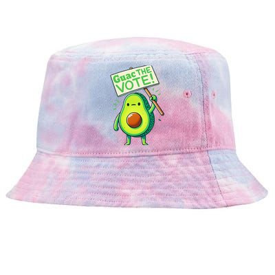 Guac The Vote Funny Avocado Voting Election Tie-Dyed Bucket Hat