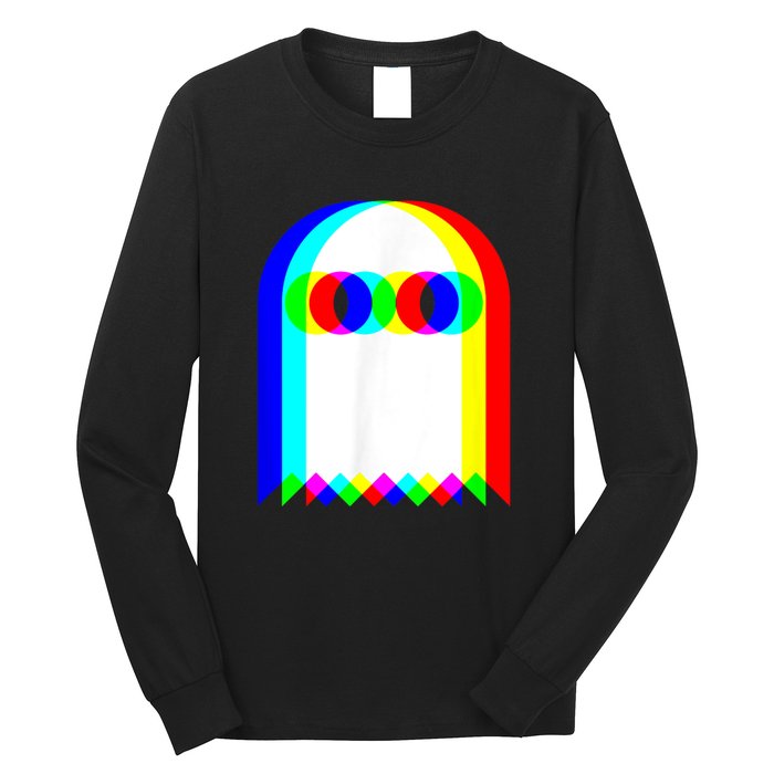 Ghost Trippy Vaporwave Halloween Techno Rave Edm Music Party Long Sleeve Shirt