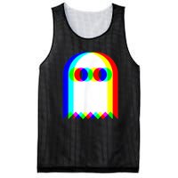 Ghost Trippy Vaporwave Halloween Techno Rave Edm Music Party Mesh Reversible Basketball Jersey Tank