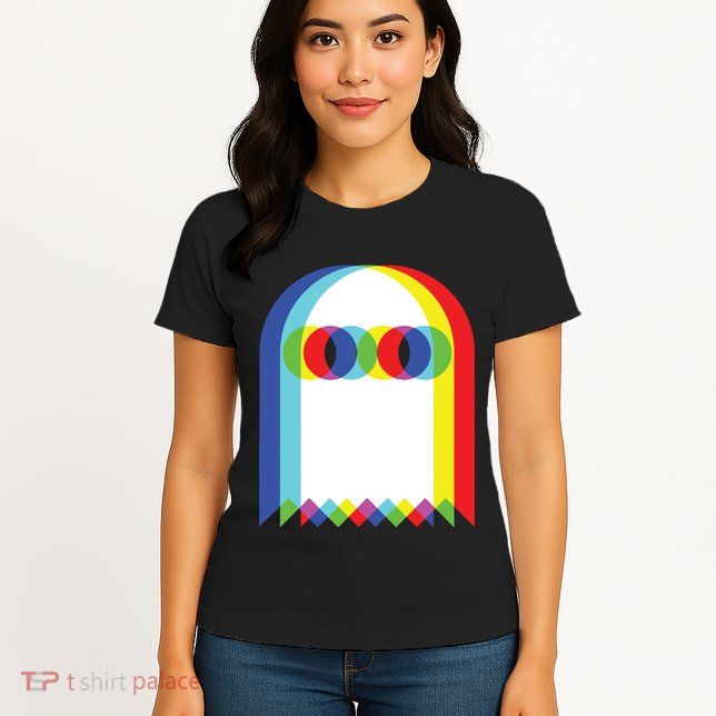 Ghost Trippy Vaporwave Halloween Techno Rave Edm Music Party Tank Top Womens T-Shirt