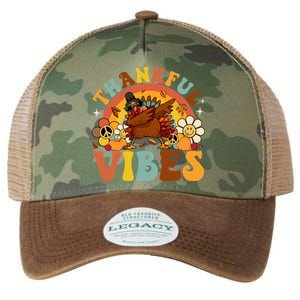 Groovy Thankful Vibes Dabbing Turkey Autumn Thanksgiving Gift Legacy Tie Dye Trucker Hat