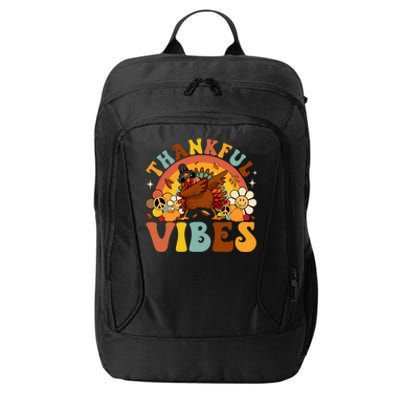 Groovy Thankful Vibes Dabbing Turkey Autumn Thanksgiving Gift City Backpack