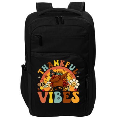 Groovy Thankful Vibes Dabbing Turkey Autumn Thanksgiving Gift Impact Tech Backpack