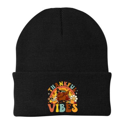 Groovy Thankful Vibes Dabbing Turkey Autumn Thanksgiving Gift Beanie