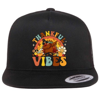 Groovy Thankful Vibes Dabbing Turkey Autumn Thanksgiving Gift Flatbill Hat