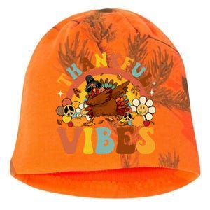 Groovy Thankful Vibes Dabbing Turkey Autumn Thanksgiving Gift Kati - Camo Knit Beanie