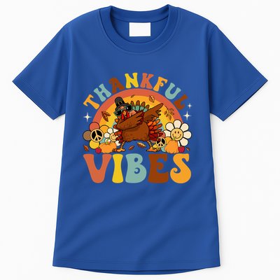 Groovy Thankful Vibes Dabbing Turkey Autumn Thanksgiving Gift Tall T-Shirt