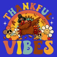 Groovy Thankful Vibes Dabbing Turkey Autumn Thanksgiving Gift 16 in Basic Backpack