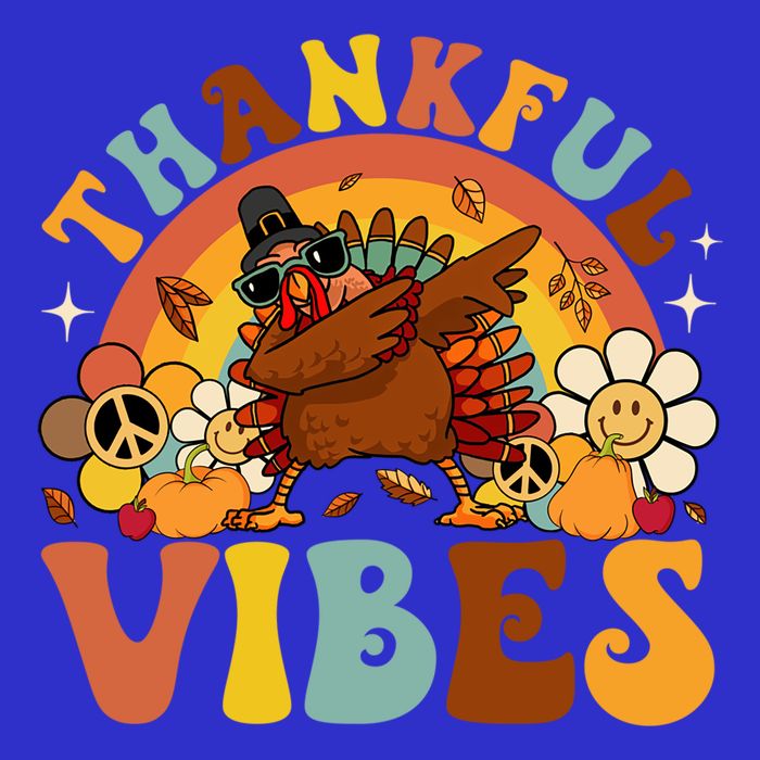 Groovy Thankful Vibes Dabbing Turkey Autumn Thanksgiving Gift 16 in Basic Backpack