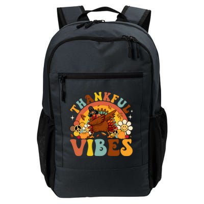 Groovy Thankful Vibes Dabbing Turkey Autumn Thanksgiving Gift Daily Commute Backpack