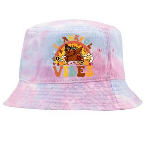 Groovy Thankful Vibes Dabbing Turkey Autumn Thanksgiving Gift Tie-Dyed Bucket Hat