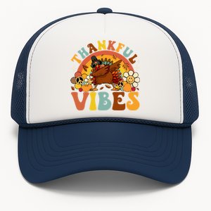 Groovy Thankful Vibes Dabbing Turkey Autumn Thanksgiving Gift Trucker Hat