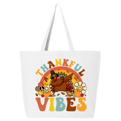 Groovy Thankful Vibes Dabbing Turkey Autumn Thanksgiving Gift 25L Jumbo Tote