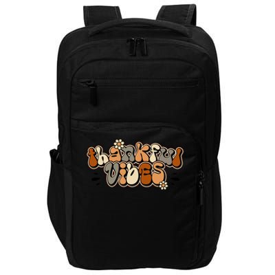 Groovy Thankful Vibes Vintage Thankful Grateful Blessed Gift Impact Tech Backpack