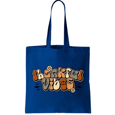 Groovy Thankful Vibes Vintage Thankful Grateful Blessed Gift Tote Bag