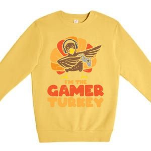 Gamer Turkey Video Games Gaming Thanksgiving Gift Premium Crewneck Sweatshirt