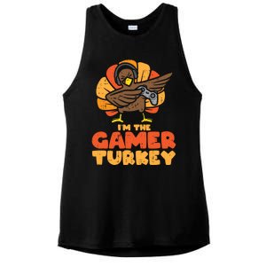 Gamer Turkey Video Games Gaming Thanksgiving Gift Ladies PosiCharge Tri-Blend Wicking Tank