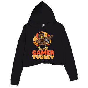 Gamer Turkey Video Games Gaming Thanksgiving Gift Crop Fleece Hoodie