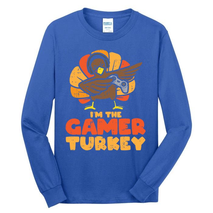 Gamer Turkey Video Games Gaming Thanksgiving Gift Tall Long Sleeve T-Shirt