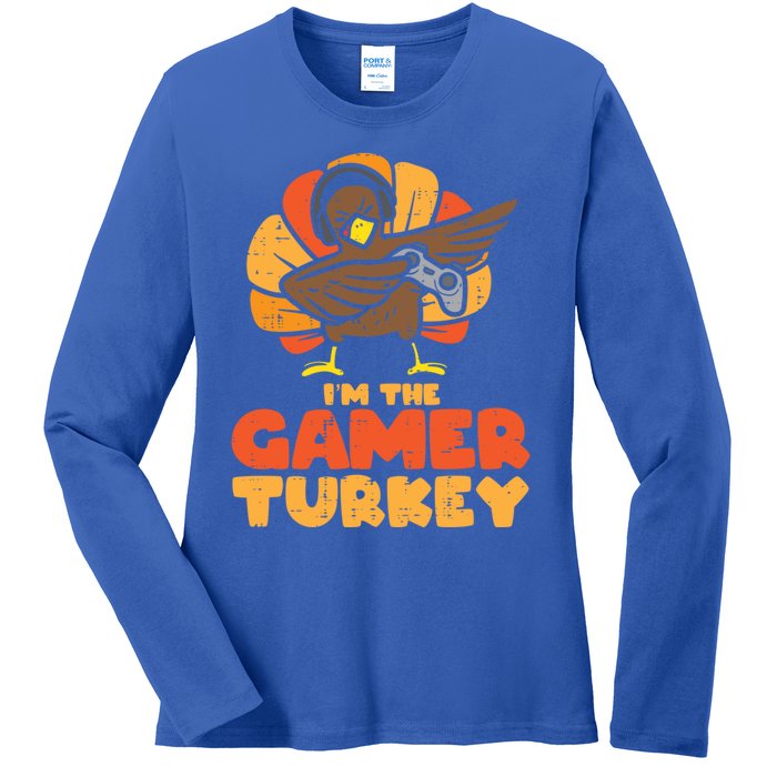 Gamer Turkey Video Games Gaming Thanksgiving Gift Ladies Long Sleeve Shirt