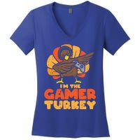 Gamer Turkey Video Games Gaming Thanksgiving Gift Women's V-Neck T-Shirt