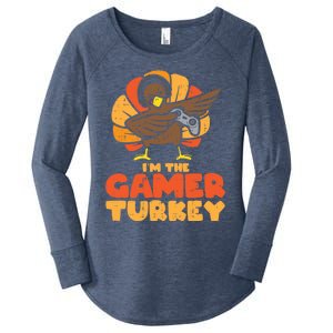 Gamer Turkey Video Games Gaming Thanksgiving Gift Women's Perfect Tri Tunic Long Sleeve Shirt