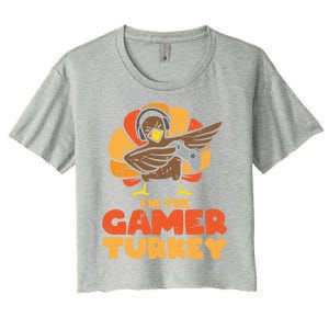 Gamer Turkey Video Games Gaming Thanksgiving Gift Women's Crop Top Tee