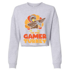 Gamer Turkey Video Games Gaming Thanksgiving Gift Cropped Pullover Crew