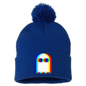 Ghost Trippy Vaporwave Halloween Techno Rave EDM Music Party Pom Pom 12in Knit Beanie