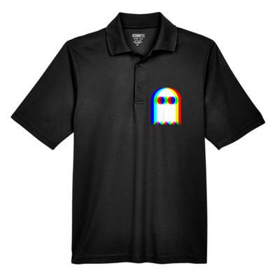 Ghost Trippy Vaporwave Halloween Techno Rave EDM Music Party Men's Origin Performance Pique Polo